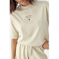 Літній спортивний костюм із шортами  бежевий колір