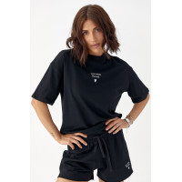 Літній спортивний костюм із шортами  чорний колір