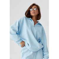 Однотонний спортивний костюм із написом  блакитний колір