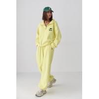 Спортивний теплий костюм з вільним світшотом і штанами  жовтий колір