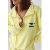 Спортивний теплий костюм з вільним світшотом і штанами  жовтий колір