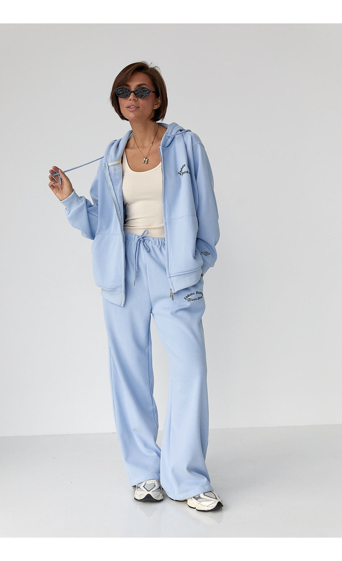 Теплий спортивний костюм з капюшоном  блакитний колір