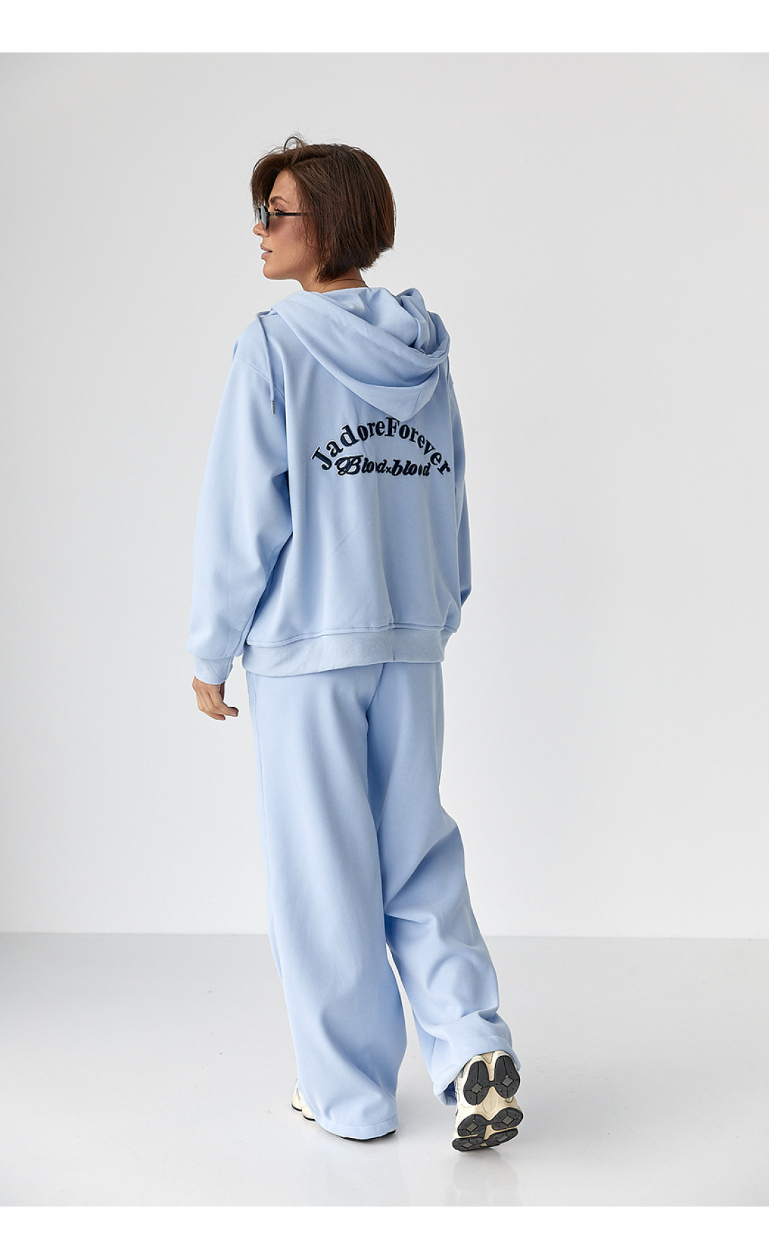 Теплий спортивний костюм з капюшоном  блакитний колір