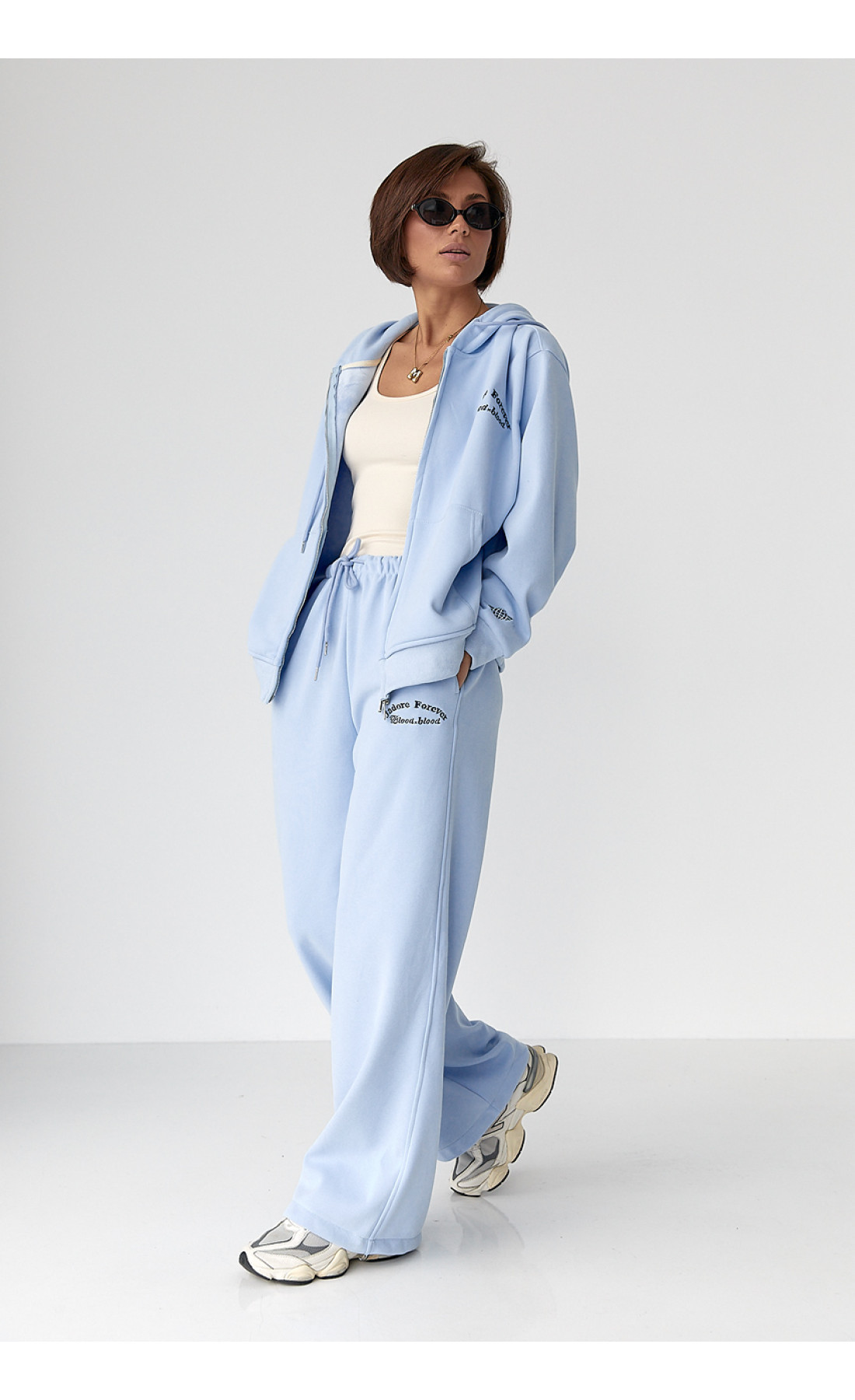 Теплий спортивний костюм з капюшоном  блакитний колір