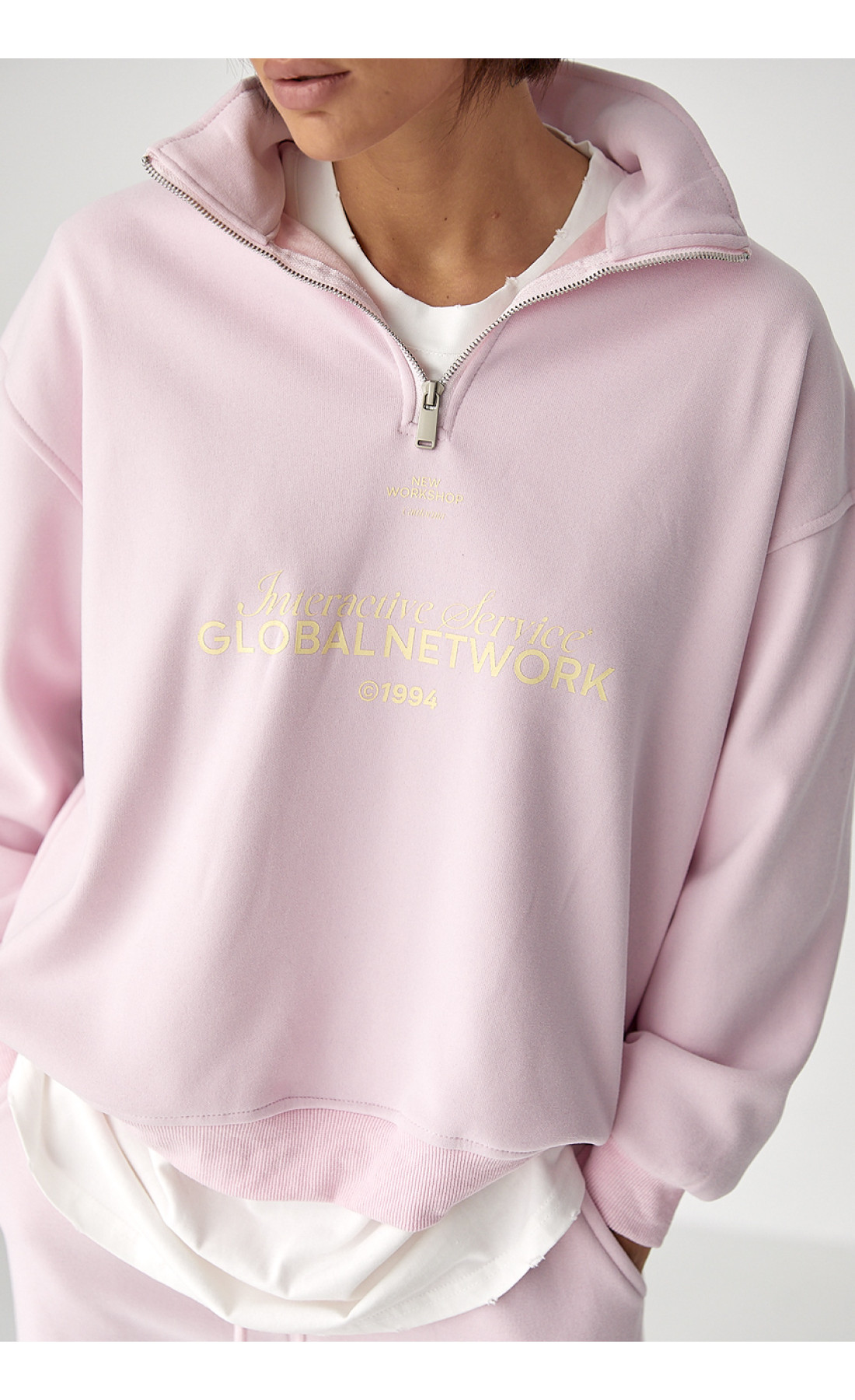 Теплий спортивний костюм з написами  пудра колір