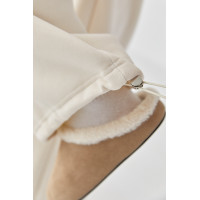 Теплий спортивний костюм із принтом  кремовий колір