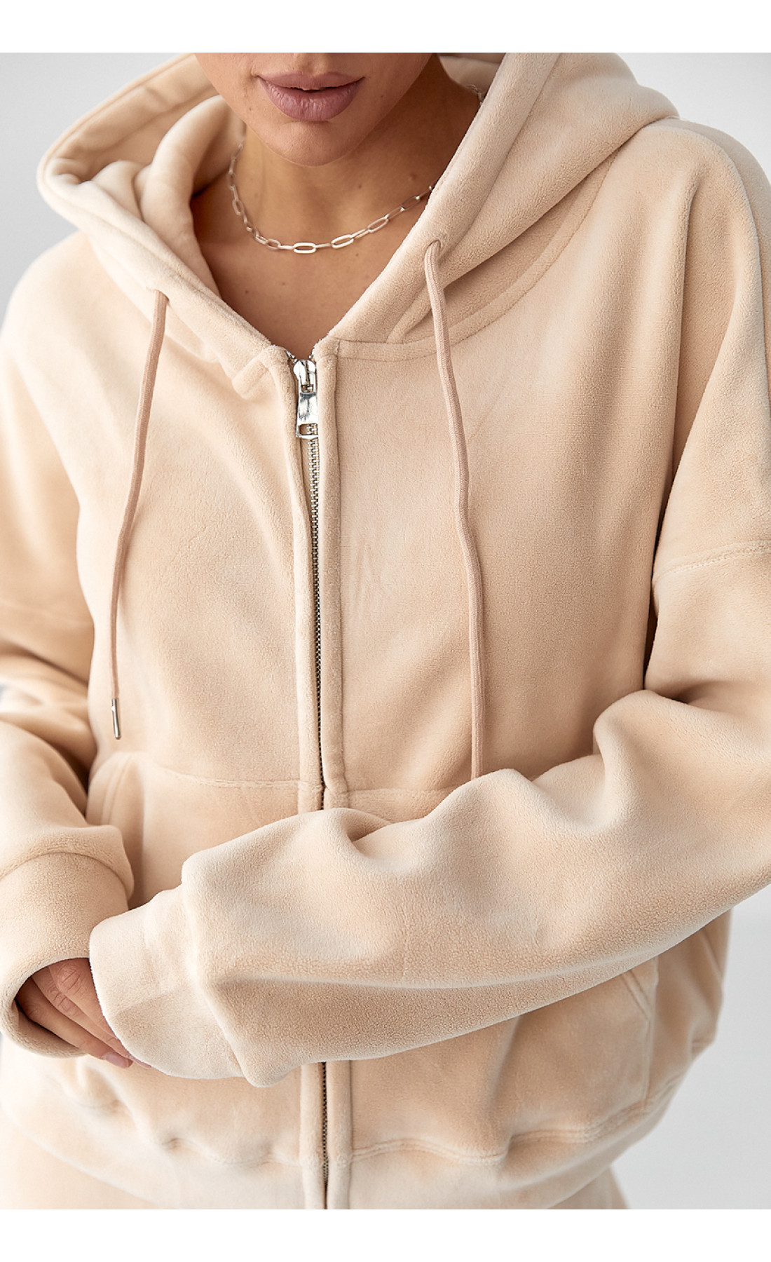 Спортивний костюм з двостороннього флісу  бежевий колір