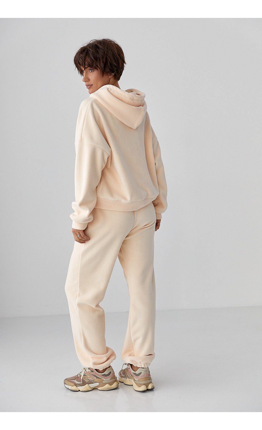 Спортивний костюм з двостороннього флісу  кремовий колір