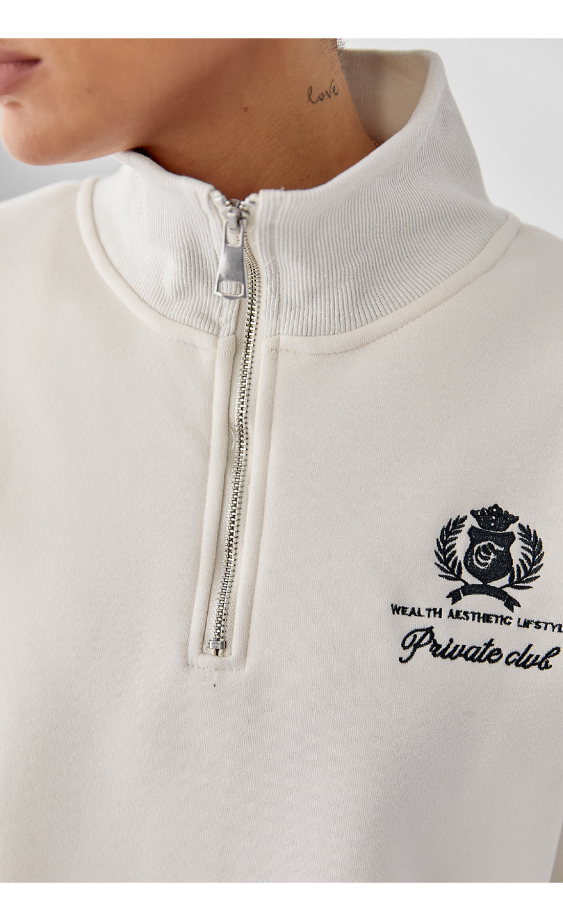 Утеплений спортивний костюм із джогерами та світшотом  бежевий колір