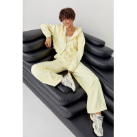 Теплий спортивний костюм з об'ємним написом  лимонний колір