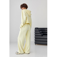 Теплий спортивний костюм з об'ємним написом  лимонний колір