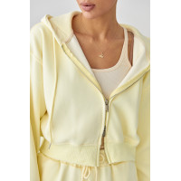 Теплий спортивний костюм з об'ємним написом  лимонний колір