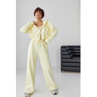 Теплий спортивний костюм з об'ємним написом  лимонний колір