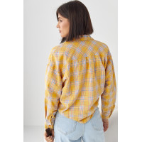 Сорочка жіноча в клітинку вільного крою  жовтий колір