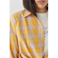 Сорочка жіноча в клітинку вільного крою  жовтий колір
