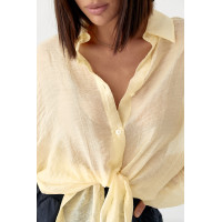 Напівпрозора сорочка з тенселу  лимонний колір