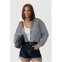 Класична сорочка у смужку  чорний колір