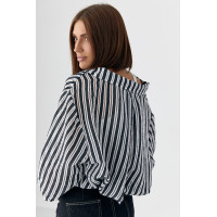 Класична сорочка у смужку  чорний колір