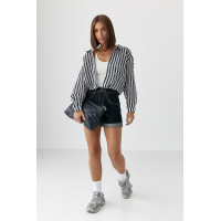 Класична сорочка у смужку  чорний колір