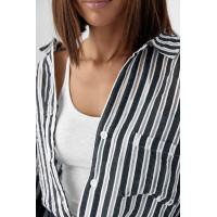 Класична сорочка у смужку  чорний колір