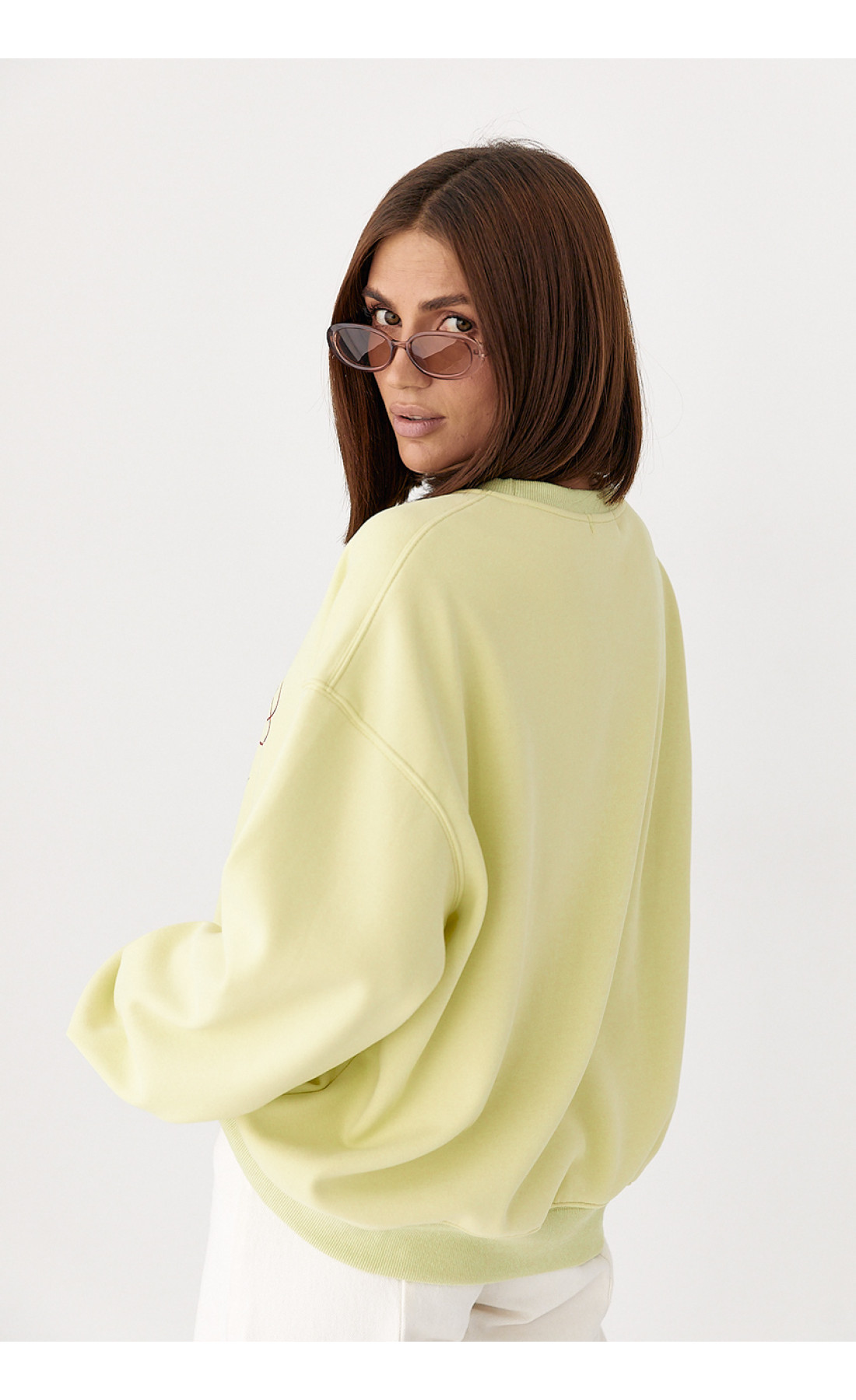 Теплий спортивний світшот із начісом  лимонний колір