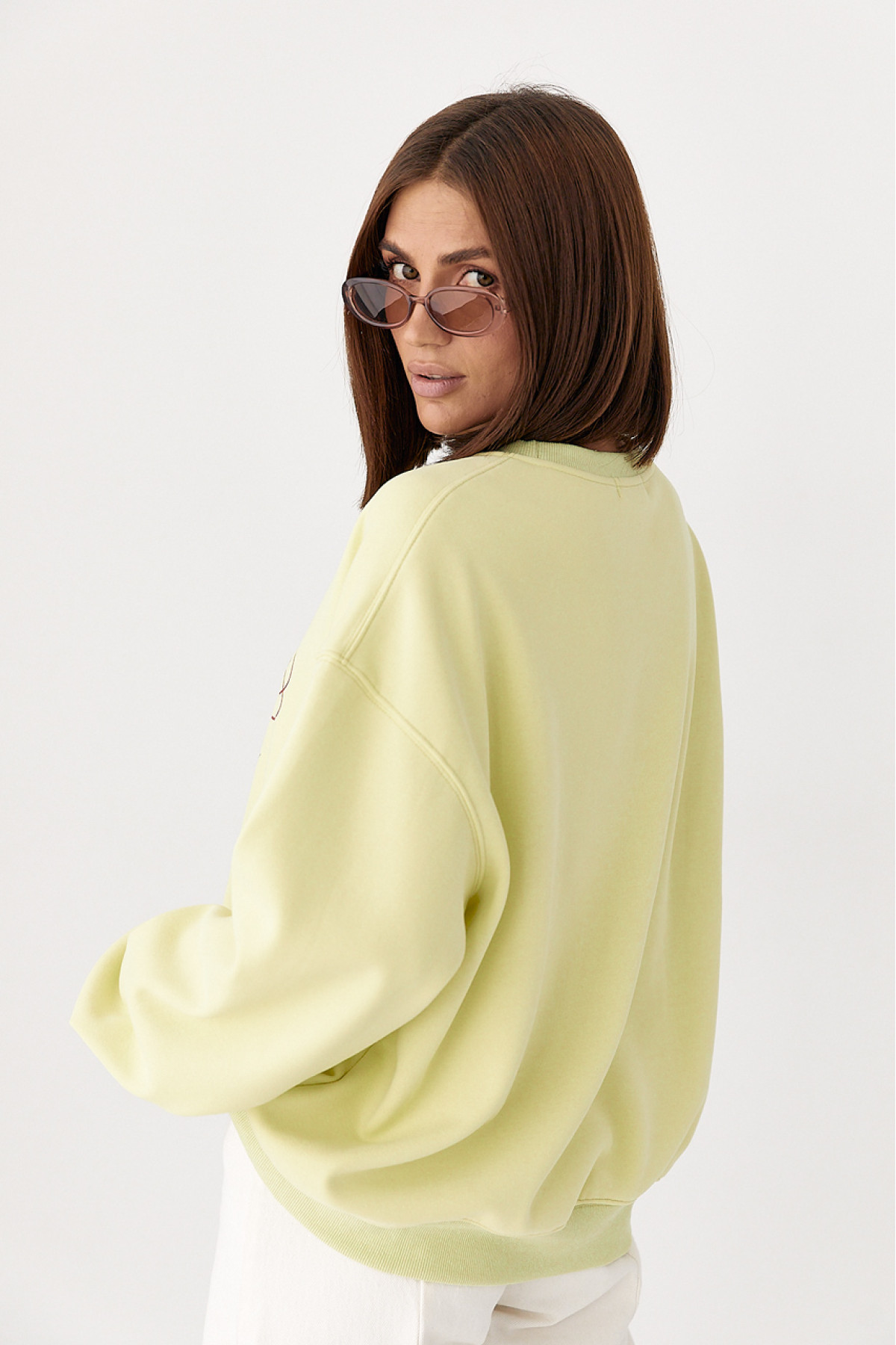 Теплий спортивний світшот із начісом  лимонний колір