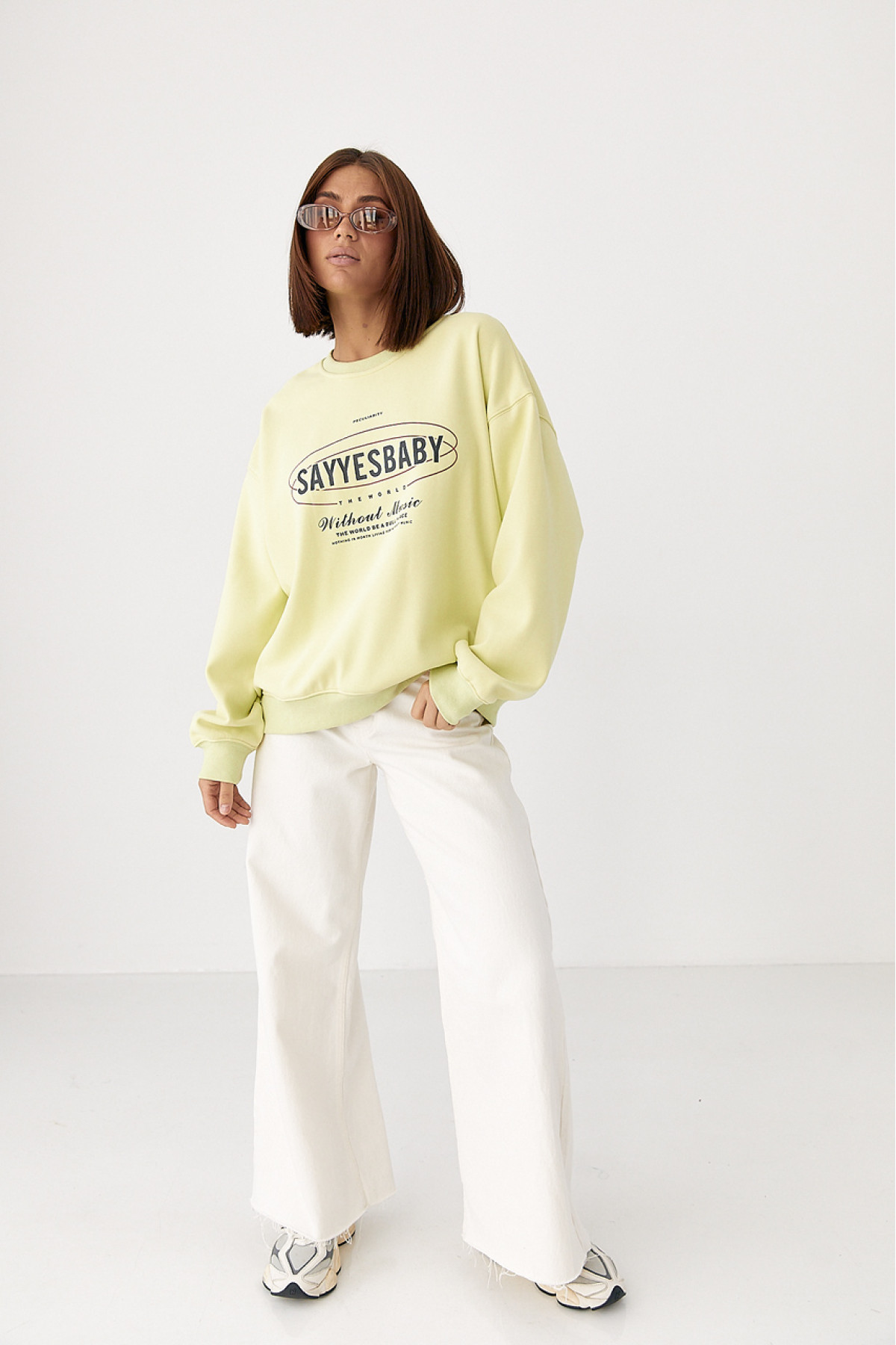 Теплий спортивний світшот із начісом  лимонний колір