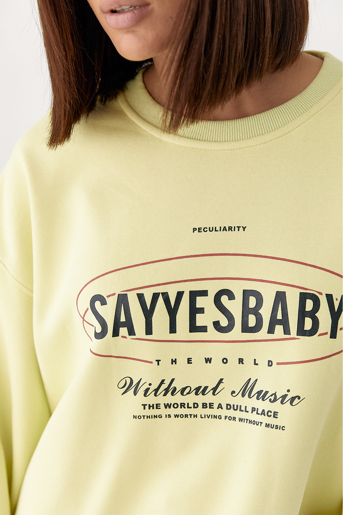 Теплий спортивний світшот із начісом  лимонний колір