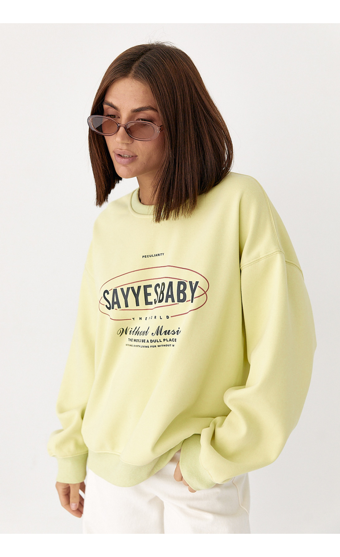 Теплий спортивний світшот із начісом  лимонний колір