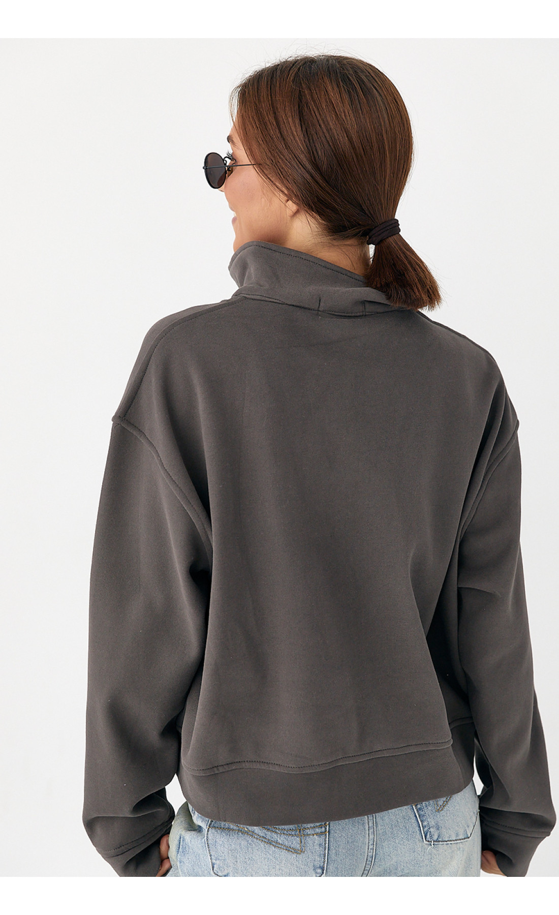 Утеплений світшотполо з ґудзиками  кавовий колір