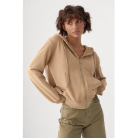 Жіноче худі на блискавці  світлокоричневий колір