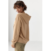 Жіноче худі на блискавці  світлокоричневий колір