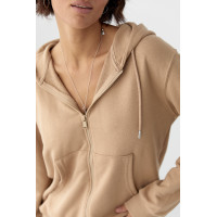 Жіноче худі на блискавці  світлокоричневий колір