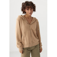 Жіноче худі на блискавці  світлокоричневий колір