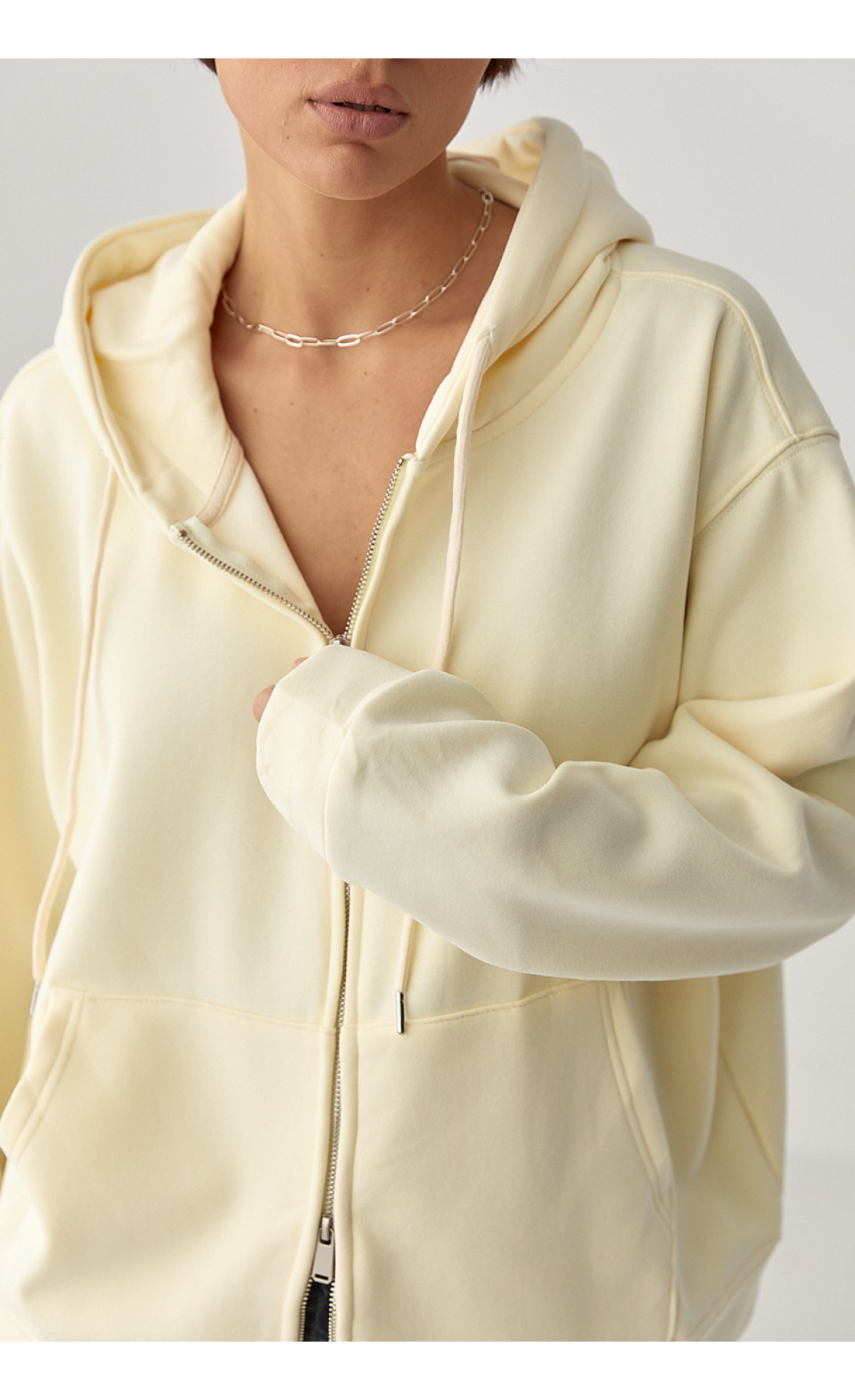 Тепле жіноче худі з начісом  лимонний колір