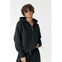 Утеплене худі на блискавці  чорний колір