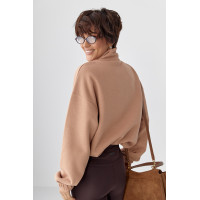 Однотонний спортивний світшот з начосом  світлокоричневий колір