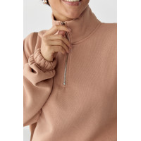 Однотонний спортивний світшот з начосом  світлокоричневий колір