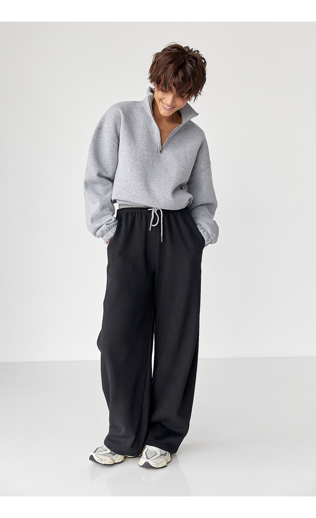 Однотонний спортивний світшот з начосом  світлосірий колір