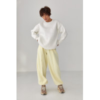 Теплий світшот із термостразами  молочний колір