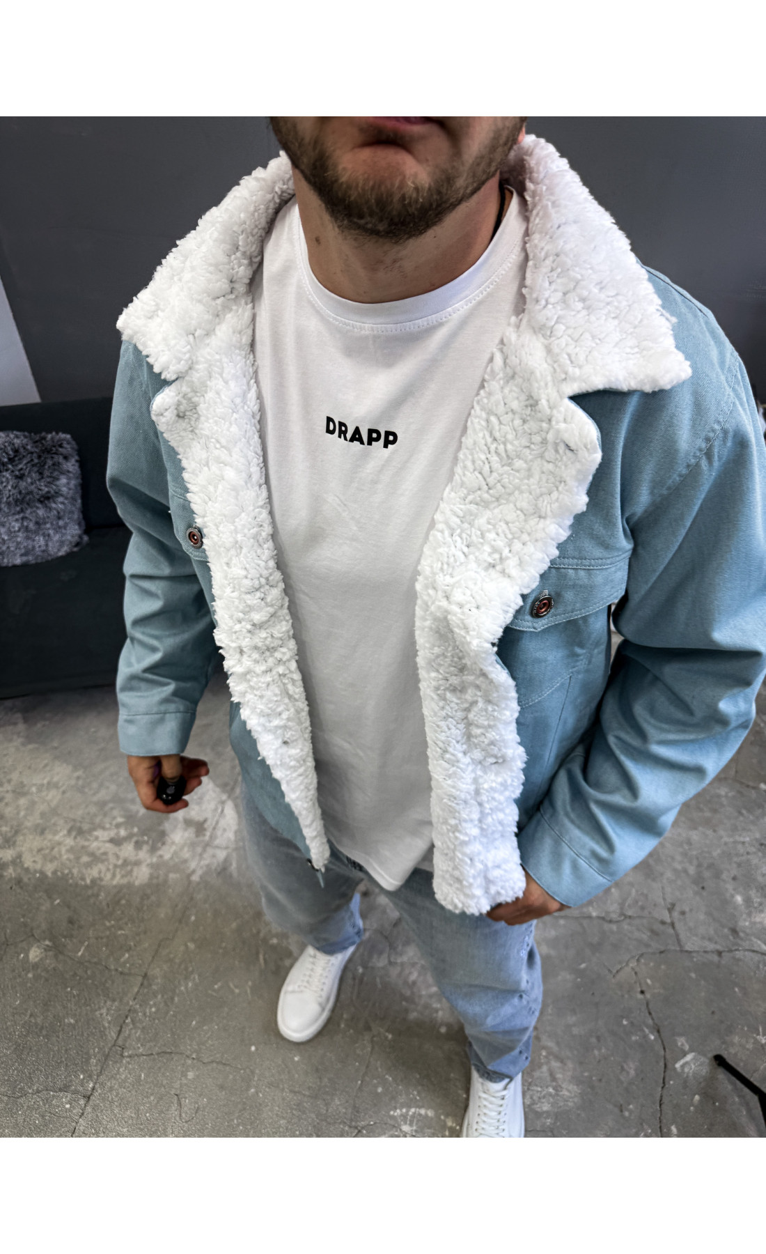 Джинсова куртка чоловіча   утеплена з міхом