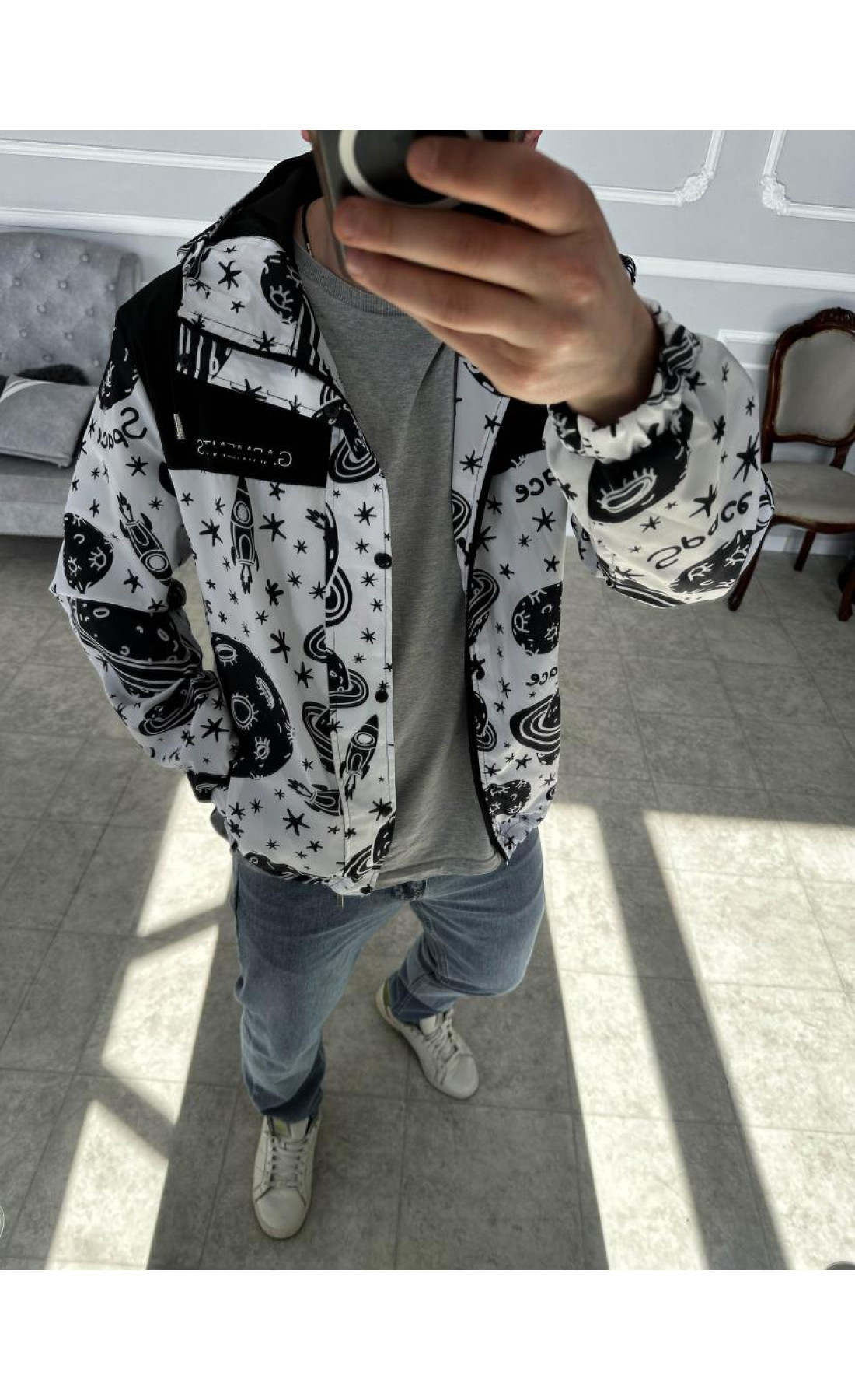 Вітрівка чоловіча вітро/вологозахисна на підкладці з капюшоном