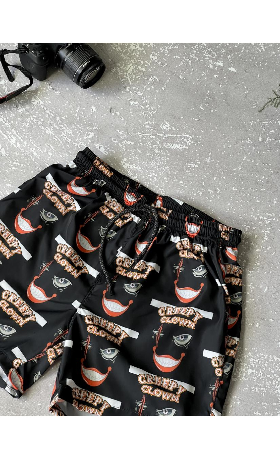 Чорні комфортні чоловічі пляжні шорти з модним дизайном на підкладці