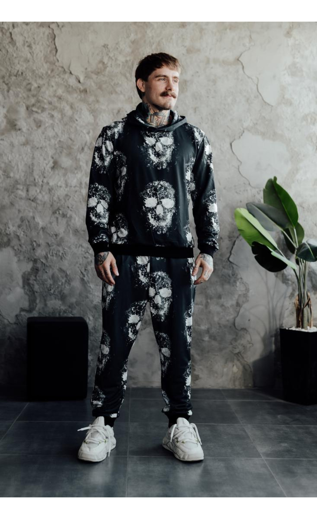 Весняний костюм худі штани з принтом