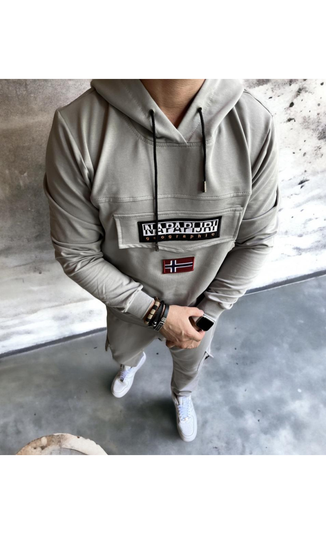 Однотонний спортивний сірий костюм napapijri худі штани