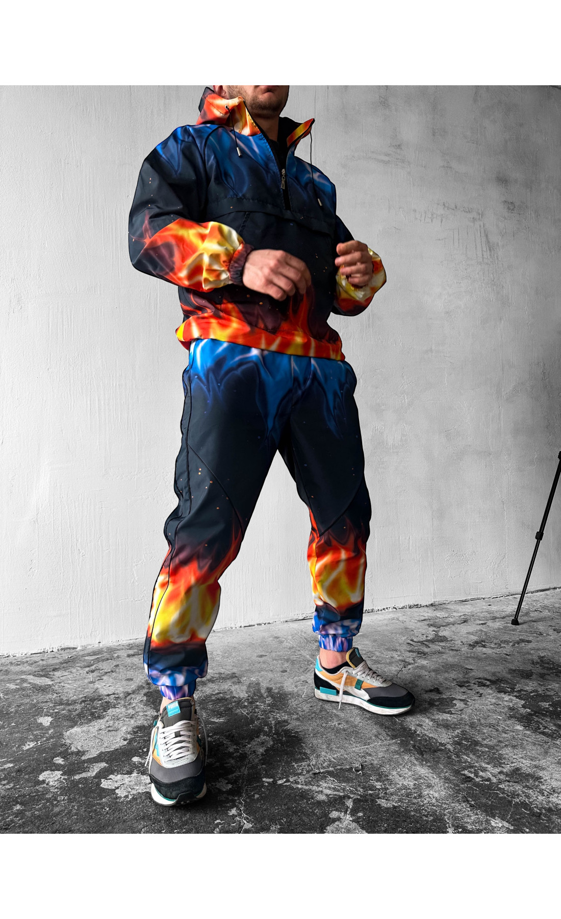 Костюм плащівка принт анорак штани капюшон