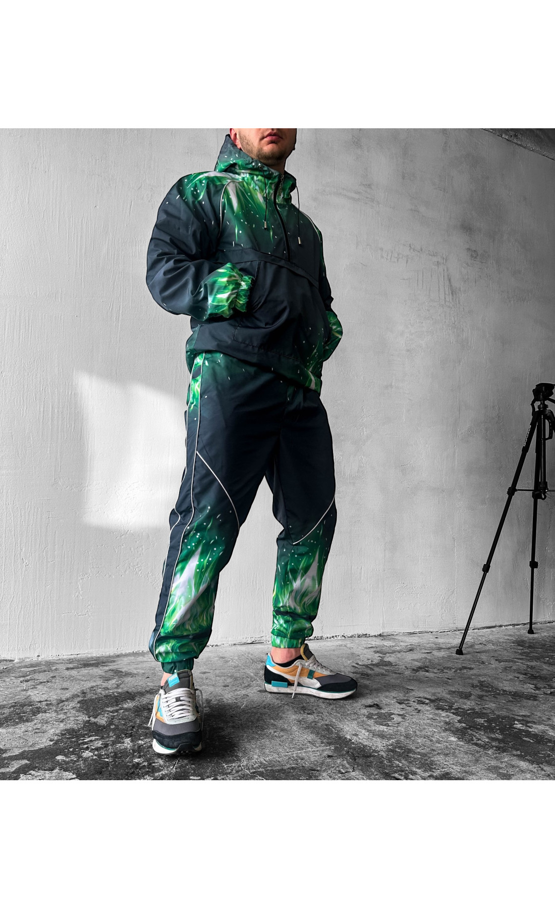 Костюм плащівка принт анорак штани капюшон