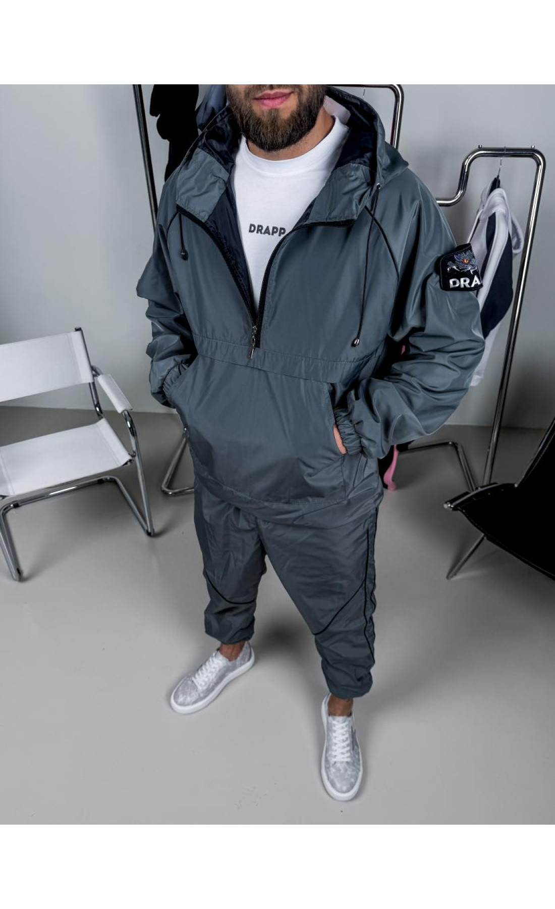 Спортивний костюм чоловічий стильний плащівка на підкладці осінь