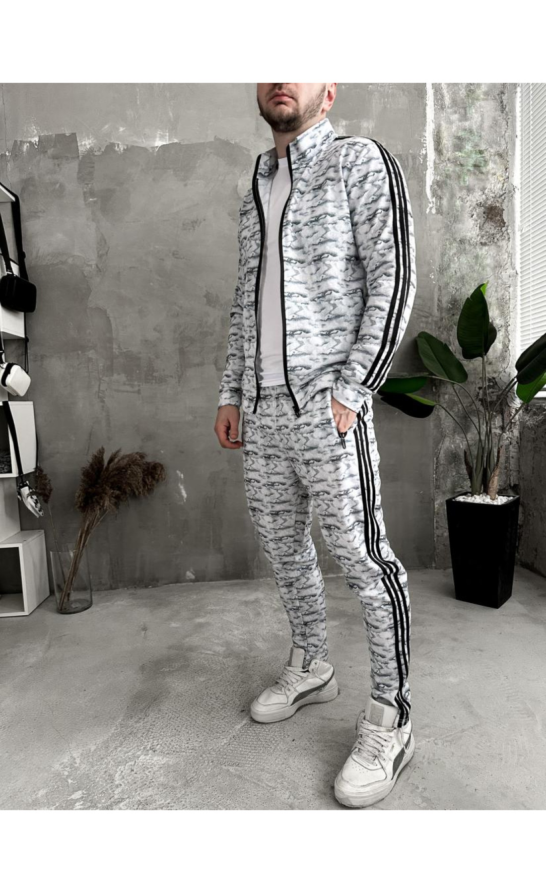 Спортивний костюм чоловічий мода контраст осінь