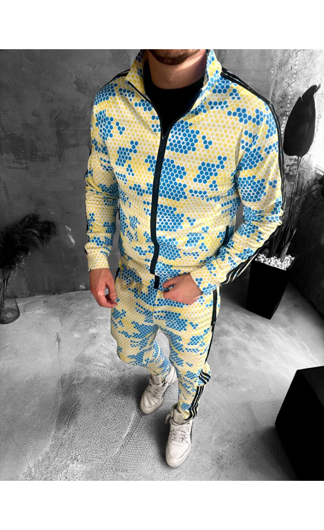 Спортивний костюм чоловічий мода контраст осінь